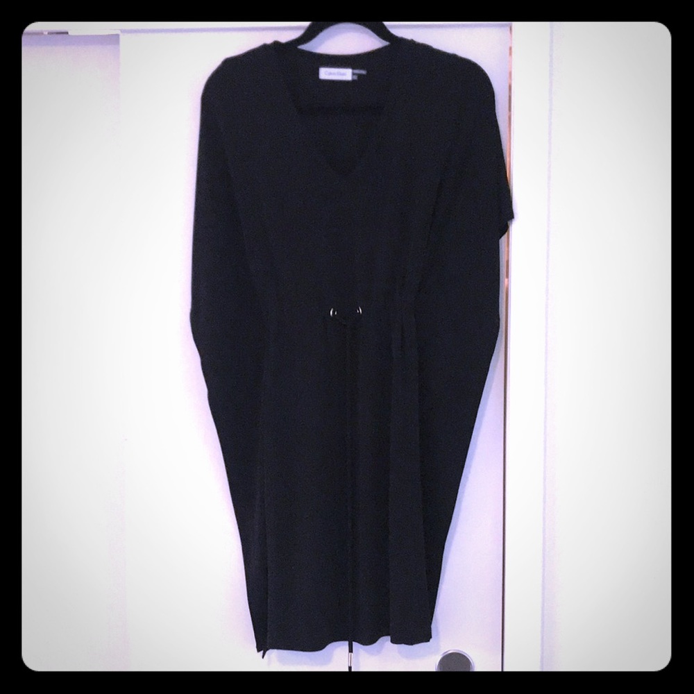 Calvin Klein Black Mini Dress with Drawstring Waist 2